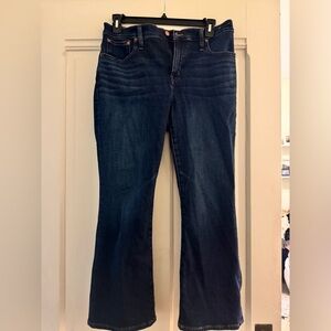 Madewell dark denim mid rise kick out Jeans